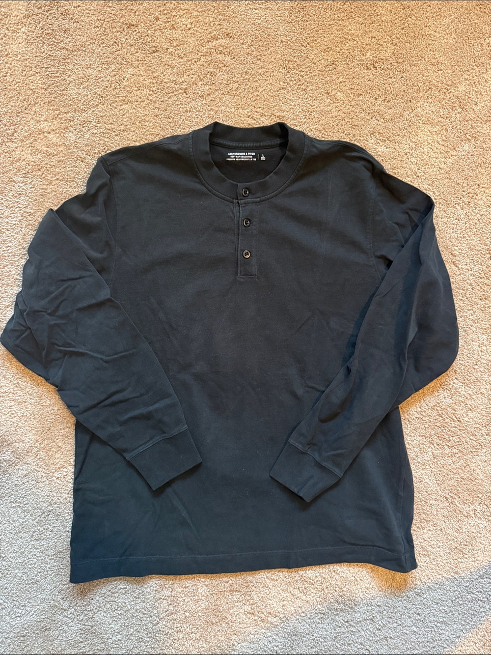 Abercrombie & Fitch Black Long-Sleeve Henley